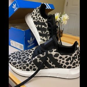 Adidas Swift raw white black leopard cheetah 9.5